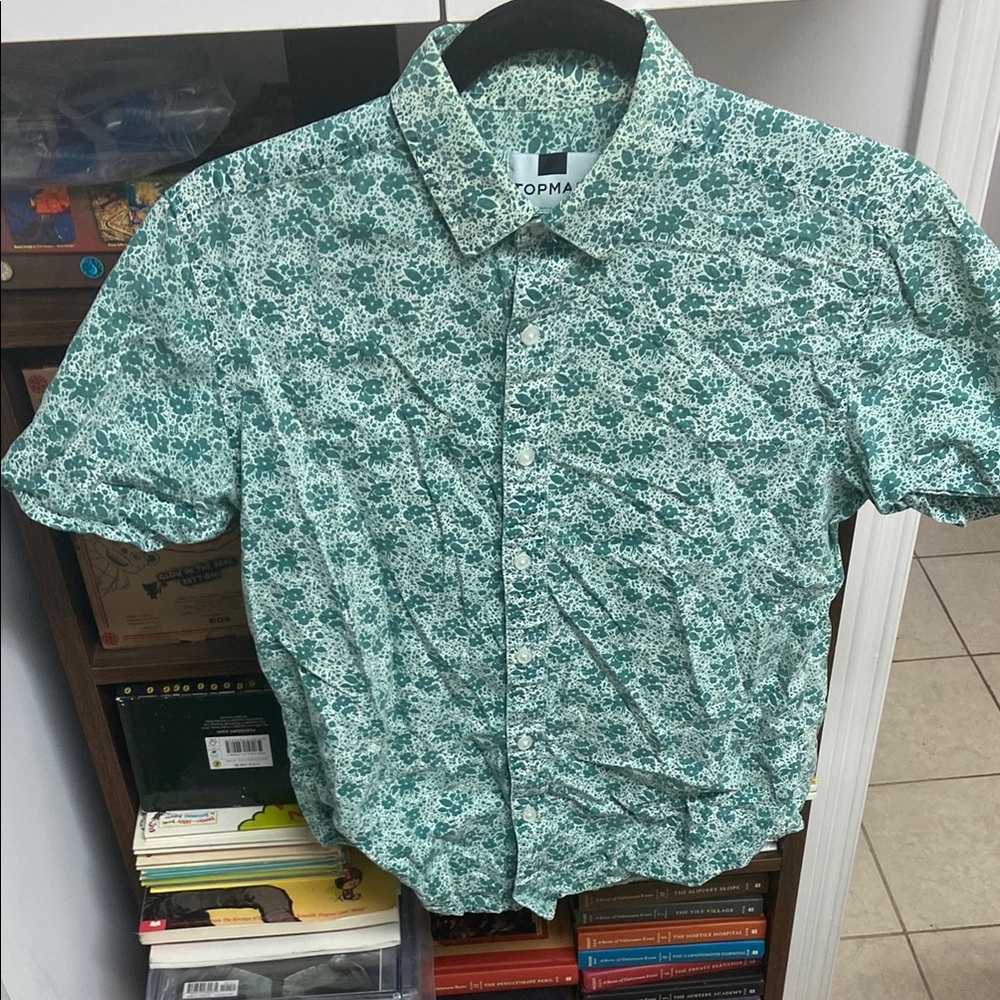 Topman Green Floral Men's Shirt